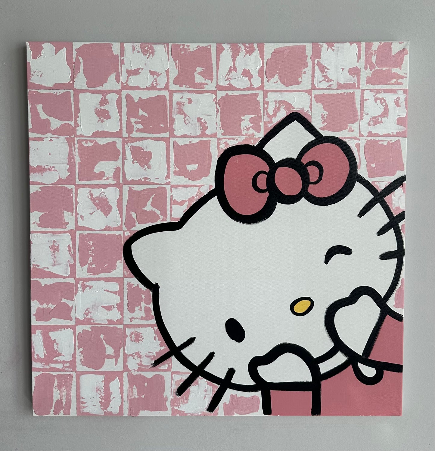 Hello Kitty X Abstract Squares 20x20”