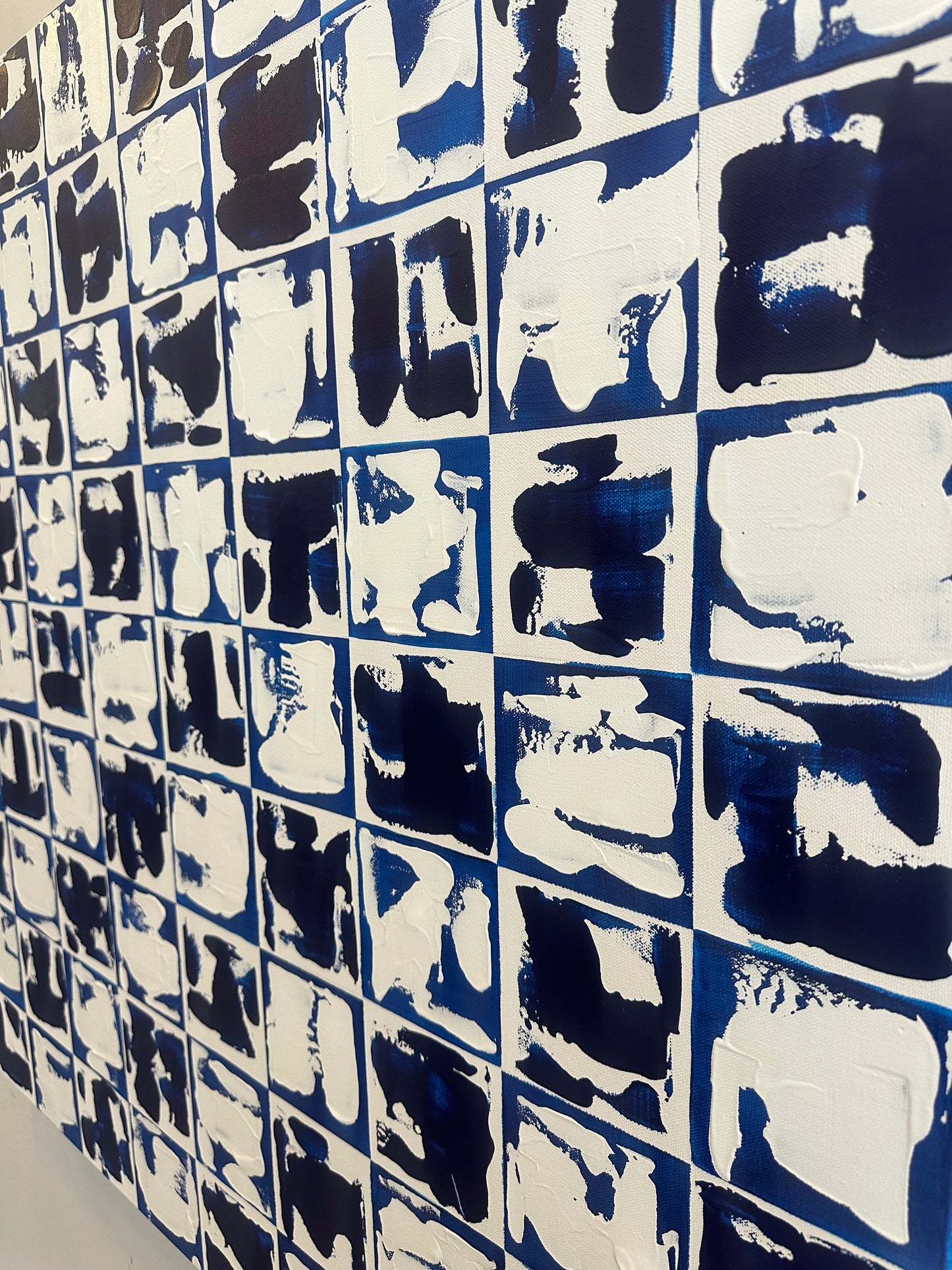 Blue and White Checkered 36x36”