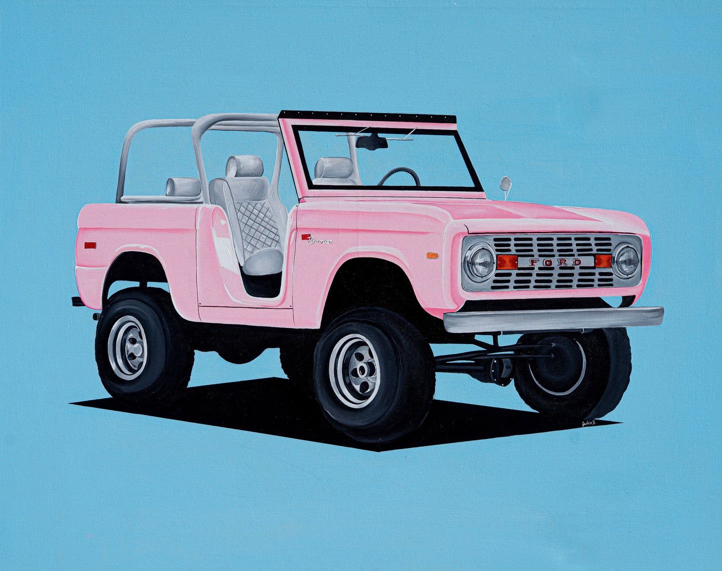 Pink Bronco Print 16X20”