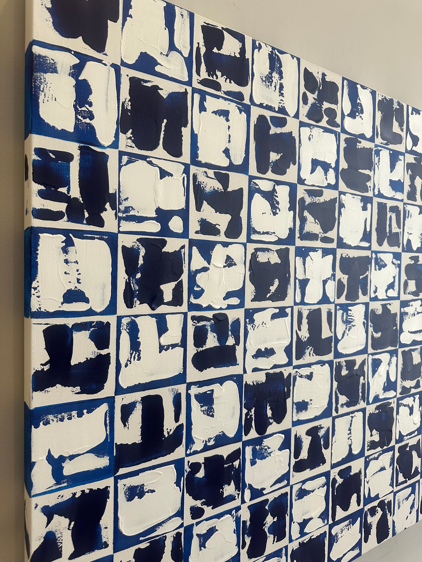 Blue and White Checkered 36x36”