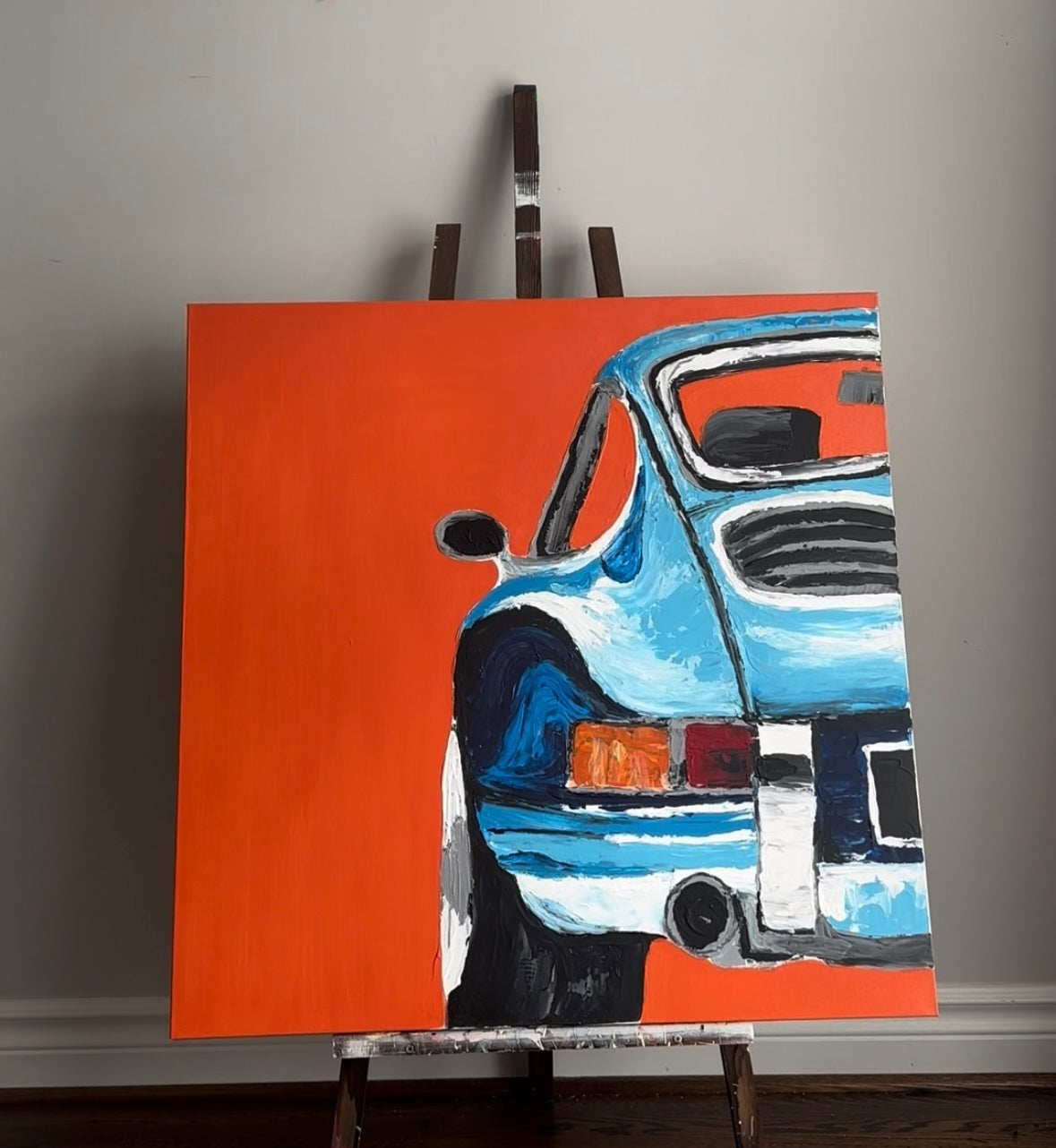 Abstract Porsche 36x36”