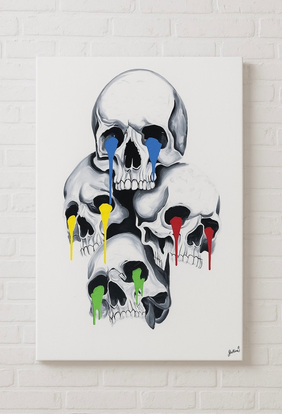 Primary Drip Skulls 38x48”